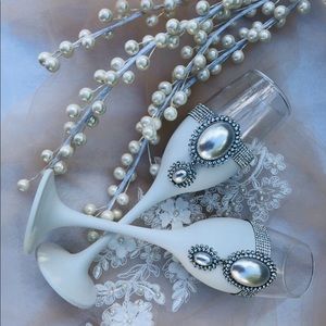 Handmade wedding champagne 🥂 glasses new